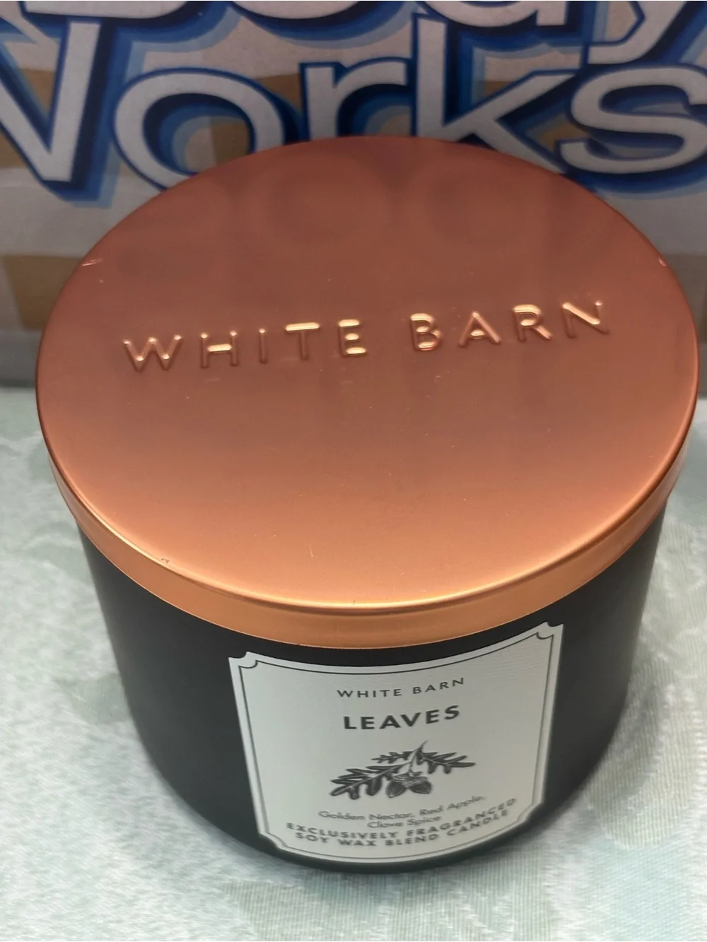 Bath & Body Works White Barn Leaves Three Wick Scented Candle